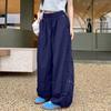 Women's High Waisted Drooping Sensation Quick Drying Wide Leg Solid Color Casual Pants