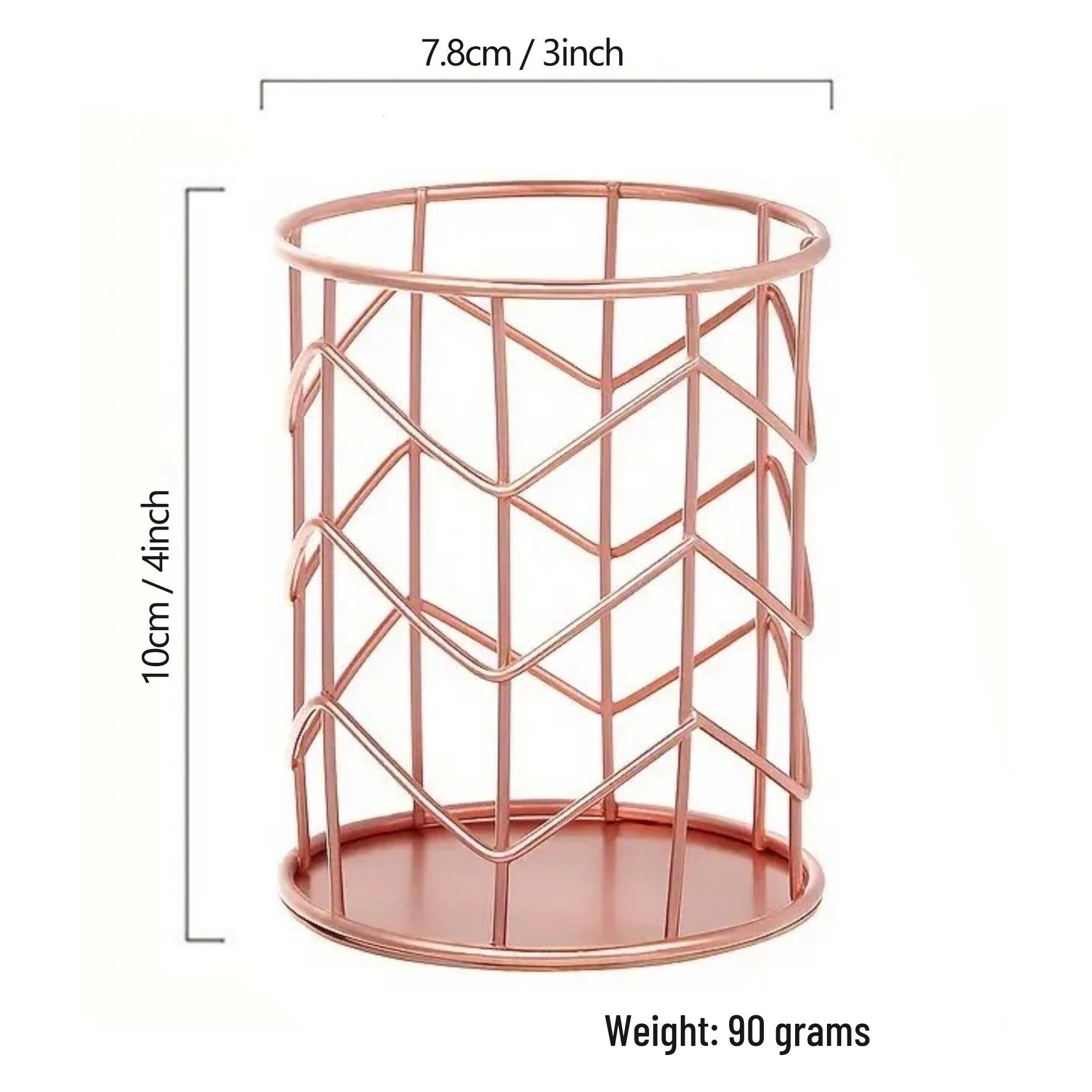 

Wrought Iron Multifunctional Pen and Makeup Organizer Basket