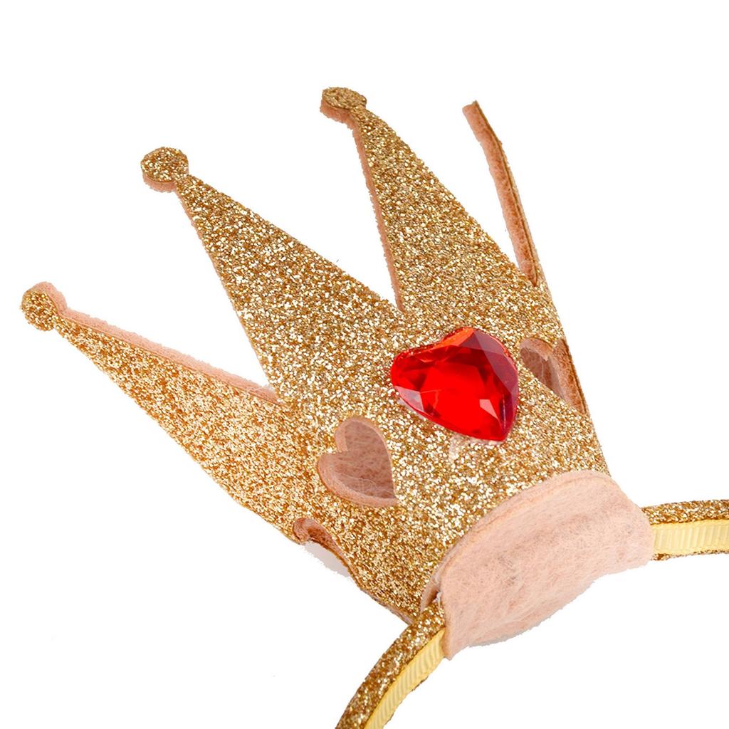 Shimmering Sequined Crown Headband Glittering Gold Hairhoop Accessory for Girls and Women Birthday Christmas Party Props