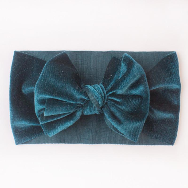 New baby bow headscarf, wide-brimmed gold velvet cute hair accessories for infants and toddlers, princess children's headband.