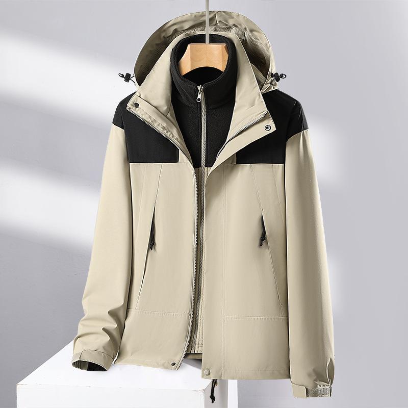 Winter Three-in-one Jacket for Women Two-piece Collection Thickened and Velvet Removable Liner Mountaineering Jacket Wind Resistant Jacket