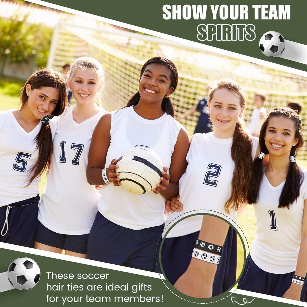 10pcs Football Printing Sports Headband Knotted Hair Tie Ball Game Commemorative Wrist Strap Gift American Football