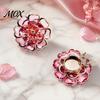 No Sew Button Covers Vintage Rhinestone Flower Covers, Snap On Decorative Gift Ideas for Fashion Enthusiasts Metal Shirt Cufflinks Brooch Accessories