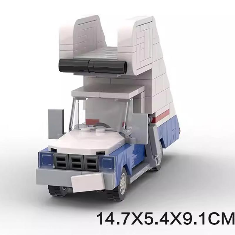 MOC City Mini Car Tractor Snowmobile Camper Van Fiated Taxi Truck Head Speed Vehicles Sets Building Blocks Toys Christmas Gift