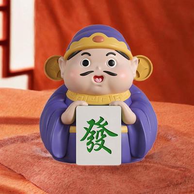 Scultura del dio della fortuna Cai Shen Statua Artigianato Miniature portafortuna Ornamenti in resina Cruscotto auto