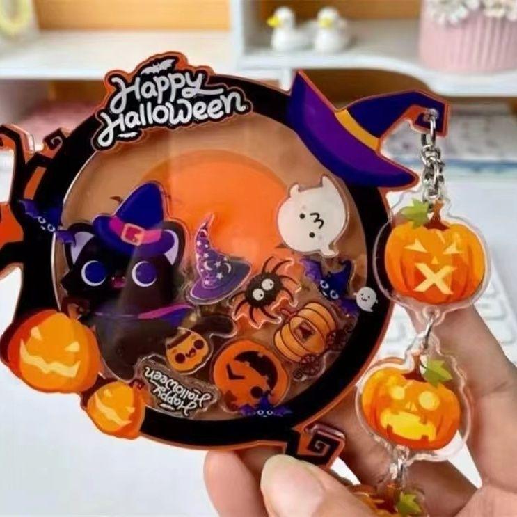 Акриловый Хэллоуинский брелок-шейкер с котенком - Милый подарок для друзей и лучших подруг Single
