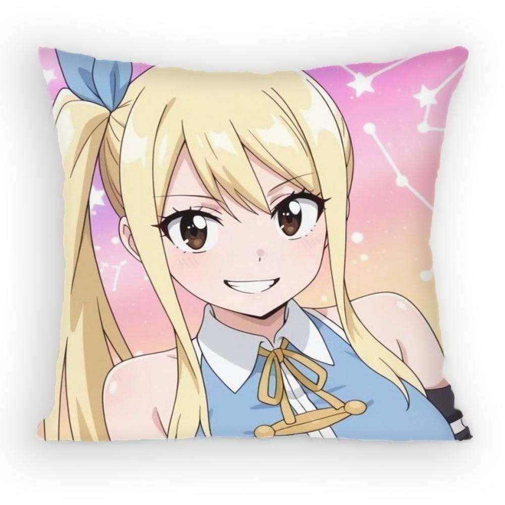 

FAIRY TAIL Lucy Pillow Case Sofa Living Room Bedroom Headboard Backrest Cushion Square Cushion Nap Time 30x30 cm