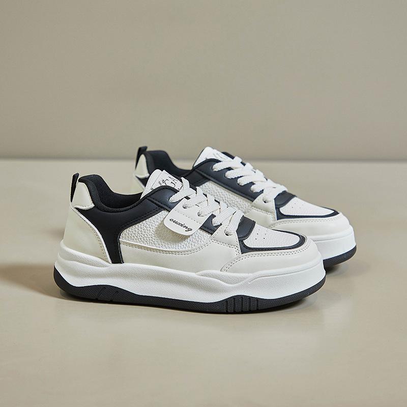 

Женские повседневные кроссовки на плоской подошве, уличные кроссовки без шнуровки, кроссовки из искусственной кожи для занятий спортом, спортивные прогулочные кроссовки на шнуровке, обувь для скейтбординга для женщин 40 чёрный