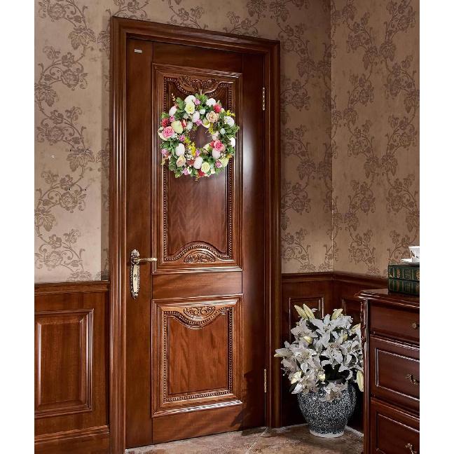 DearSun 11.2" Spring Wreath Easter Wreath with Flowers, Eggs, Green Leaves and Twine, Hanging on Home Indoor Outdoor Front Door Wall