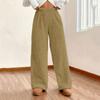 Women's Fashionable Relaxed-Fit Trousers Sporty Fleece-Lined Solid-Colour Cuffed Trousers
