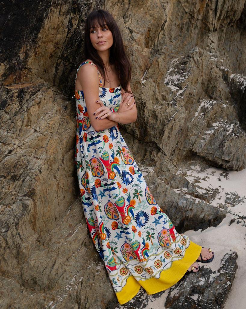 2025 Spring Graffiti Print Swing Dress - European & American Style