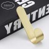 Nordic Style Pure Brass J-Shaped Adhesive Hook for Bathroom, Toilet, or Kitchen.