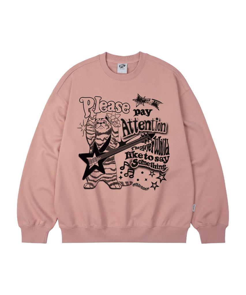 WILDROCK Rock 'N' Roll Kitty Oversized Sweatshirt_9 Col (A Type)