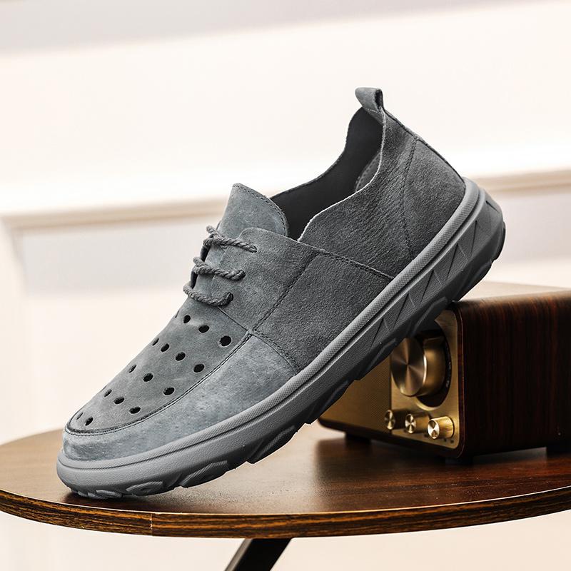 

2024 Мужская летняя обувь из бархата, визуально увеличивающая рост, повседневная кожаная обувь для работы и бизнеса 46