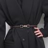 Women's Double Buckle Adjustable Decorative Leather Waist Belt for Skirt or Sweater, Korean Style.
