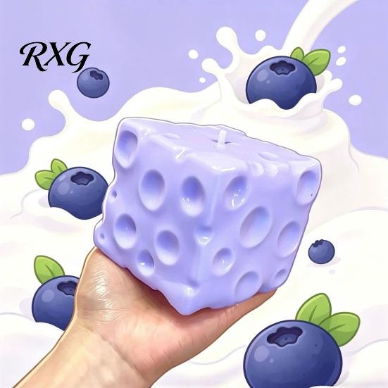 Tactile Fidget Toy Blueberry Cheese Squeeze Toy, Slow Rising Stress Relief for Soft TPR Decompression Gadget Kids Adults, Sensory Hand Exerciser Desk