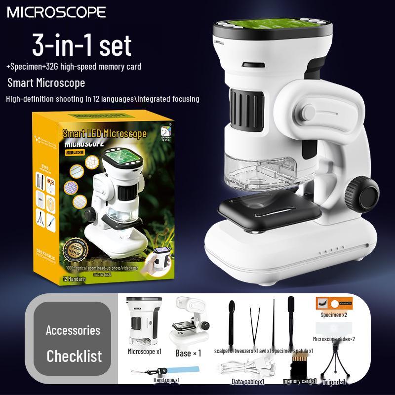 Xueyouma High Definition Digital Microscope with Display for Children and Students' Science Education