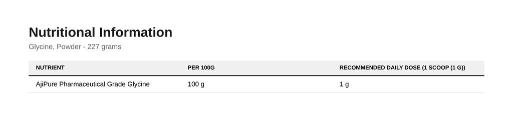 Glycine, Powder - 227 Grams