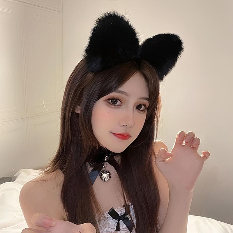 Wolf/Cat Ear Headband Cosplay Unisex Lingerie Plush Animal Ear Headband Accessories