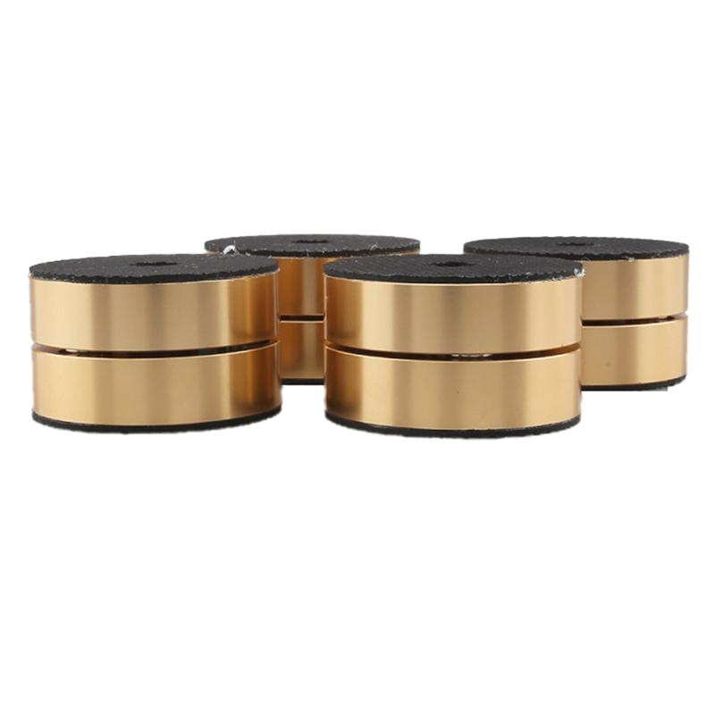 4Piece Hifi Speaker Isolation Feet Cushion Pads Aluminum Vibration Dampener 40X23mm Gold