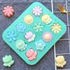 2pcs 12 consecutive 6 small flower 736 silicone mold jelly pudding cake baking chocolate ice baking mold