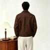 Handsome fashion leather jacket spring and autumn hidden button men's top locomotive slim leather jacket lapel men's jacket