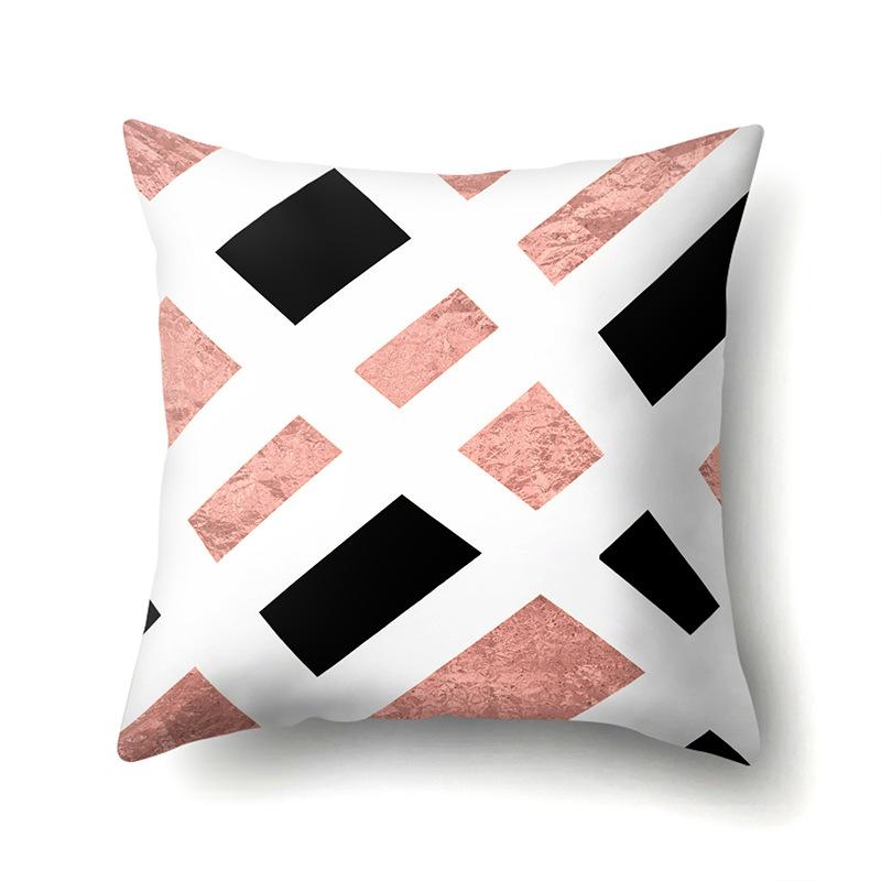 Polyester Pillow Case Automobile Decoration Home Printed Pillow Case Automobile Sofa Simple Waist Cushion Cover
