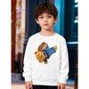 European Sizes Kids' Stylish Round-Neck Pullover, Long-Sleeved Top, Featuring a Cartoon Bear Print, Suitable for Everyday Casual Wear