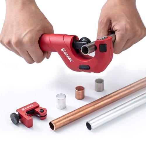 EZARC 2-Piece Pipe Cutter Set with Bearing Tube Cutter, Cutting Capacity 5-50mm, Mini Tube Cutter 3-22mm, for Copper, Aluminum, PVC, and Thin-Wall Sta