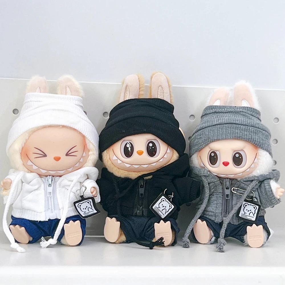Black Casual Hoodie Black Suit Fashion Sweatshirt Jacket Lovely Outfit Gifts Cool Doll Clothes for Labubu Big Into Energy Series