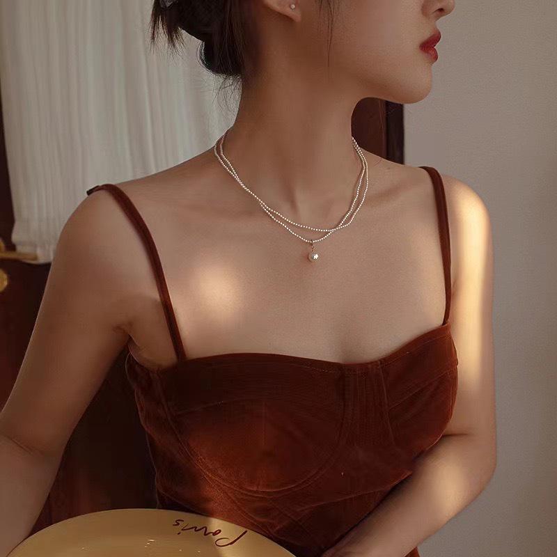 Retro Double-Layer Pearl Necklace - 2024 French-Style Twist Clavicle Chain for Women