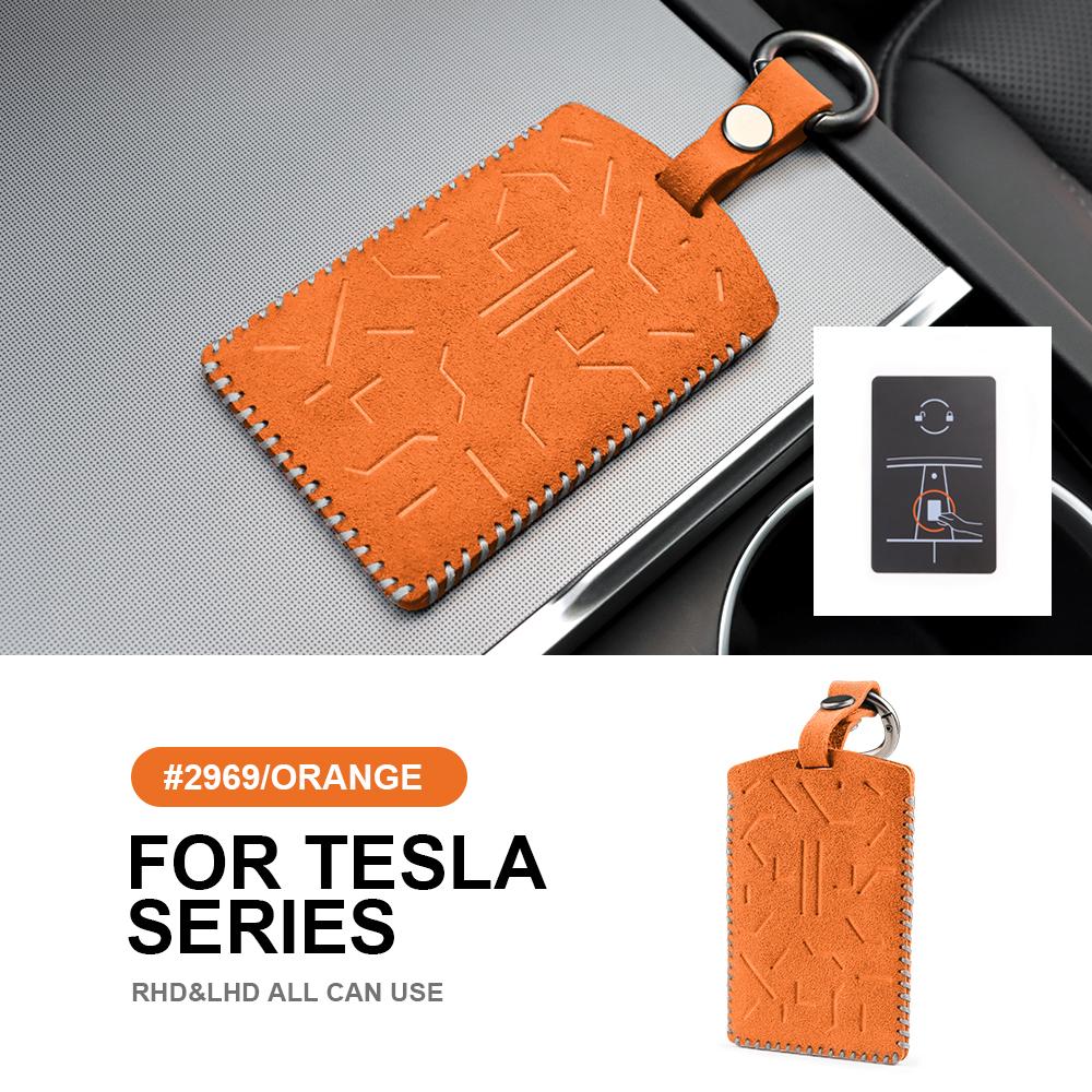 Italian Top Suede Remote Car Key Case Cover for Tesla Model 3 2017-2025 2025 Highland 2025 Model Y Juniper 2025 Model X Model S