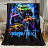 Individuelle Monster-Truck-Decke Personalisierter Name Rennauto Fleece-Überwurf Kinder Jungen Geschenk Weich Warm Ganzjahres-Bettwäsche-Dekoration
