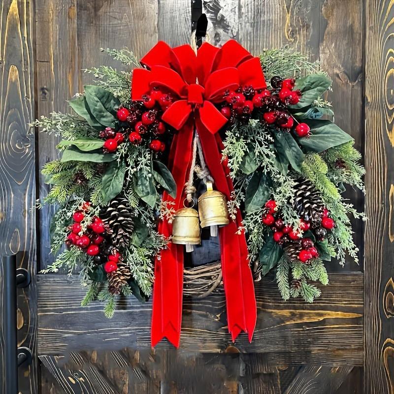 Christmas Wreath With Bells Motif Door