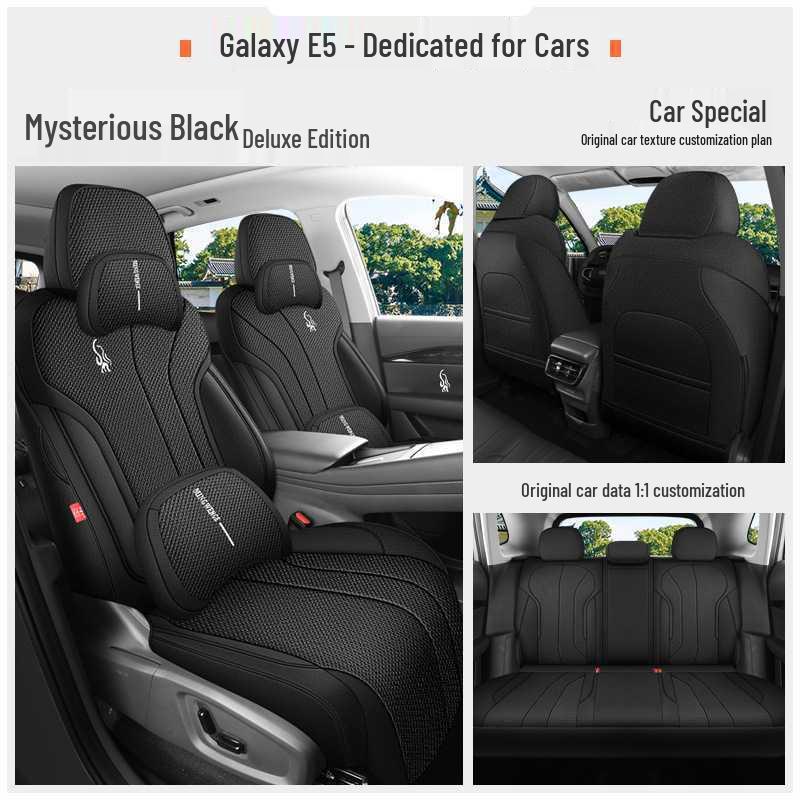 All-Season Breathable Linen/Hemp Seat Covers for Geely Galaxy E5 - Full Coverage