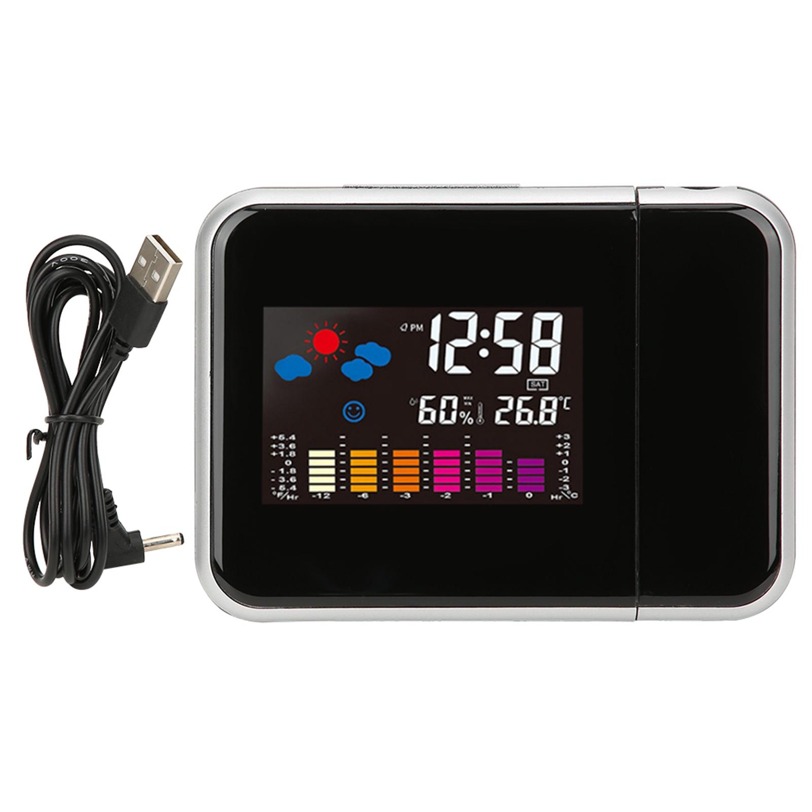 Multifunctional LCD Projection Electronic Clock , Alarm Clock Alarm Clock Color Screen Electronic Alarm Clock Projection Wther Clock