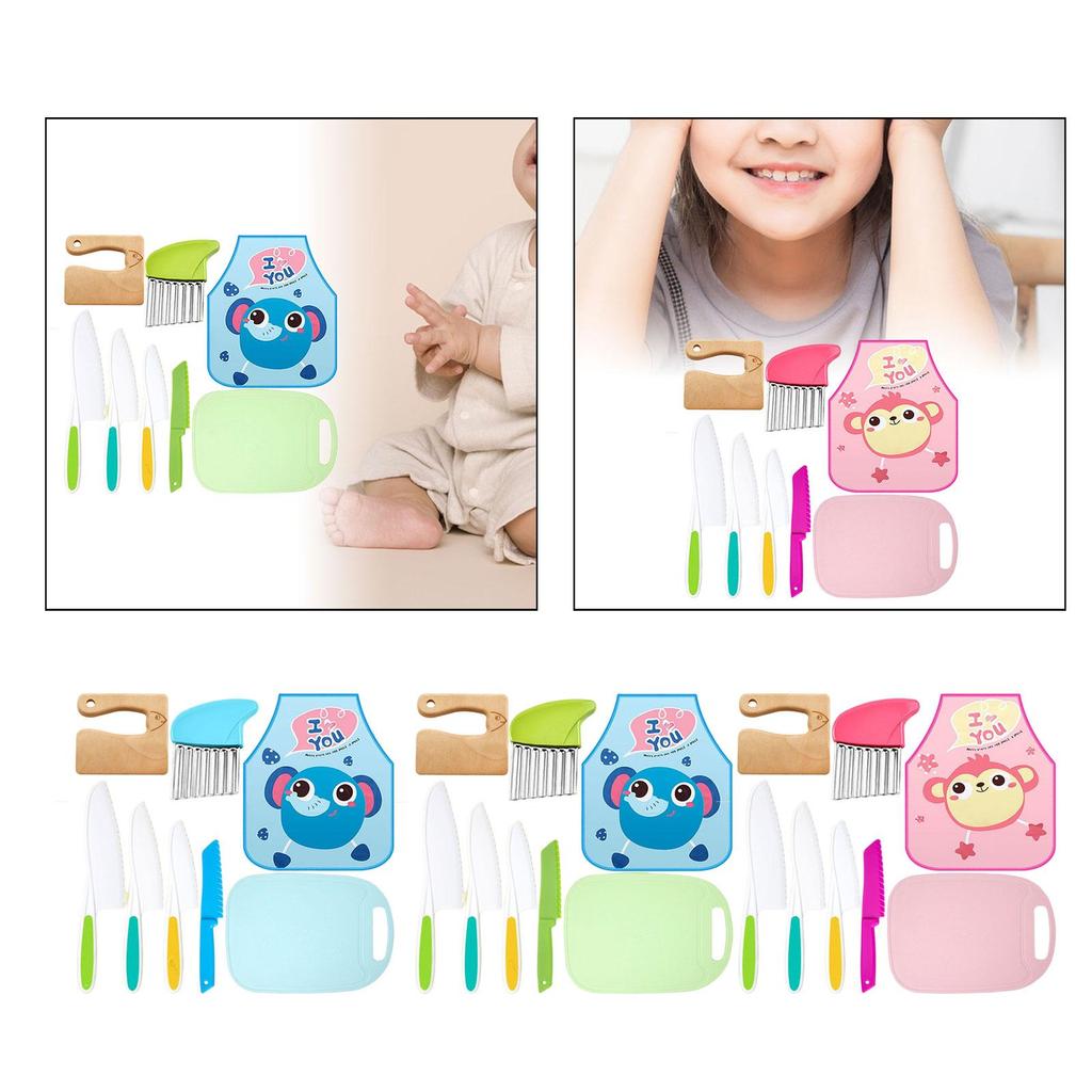 Kitchen Accessories Playset Cutting Board Apron for Children Gifts Toddler Style