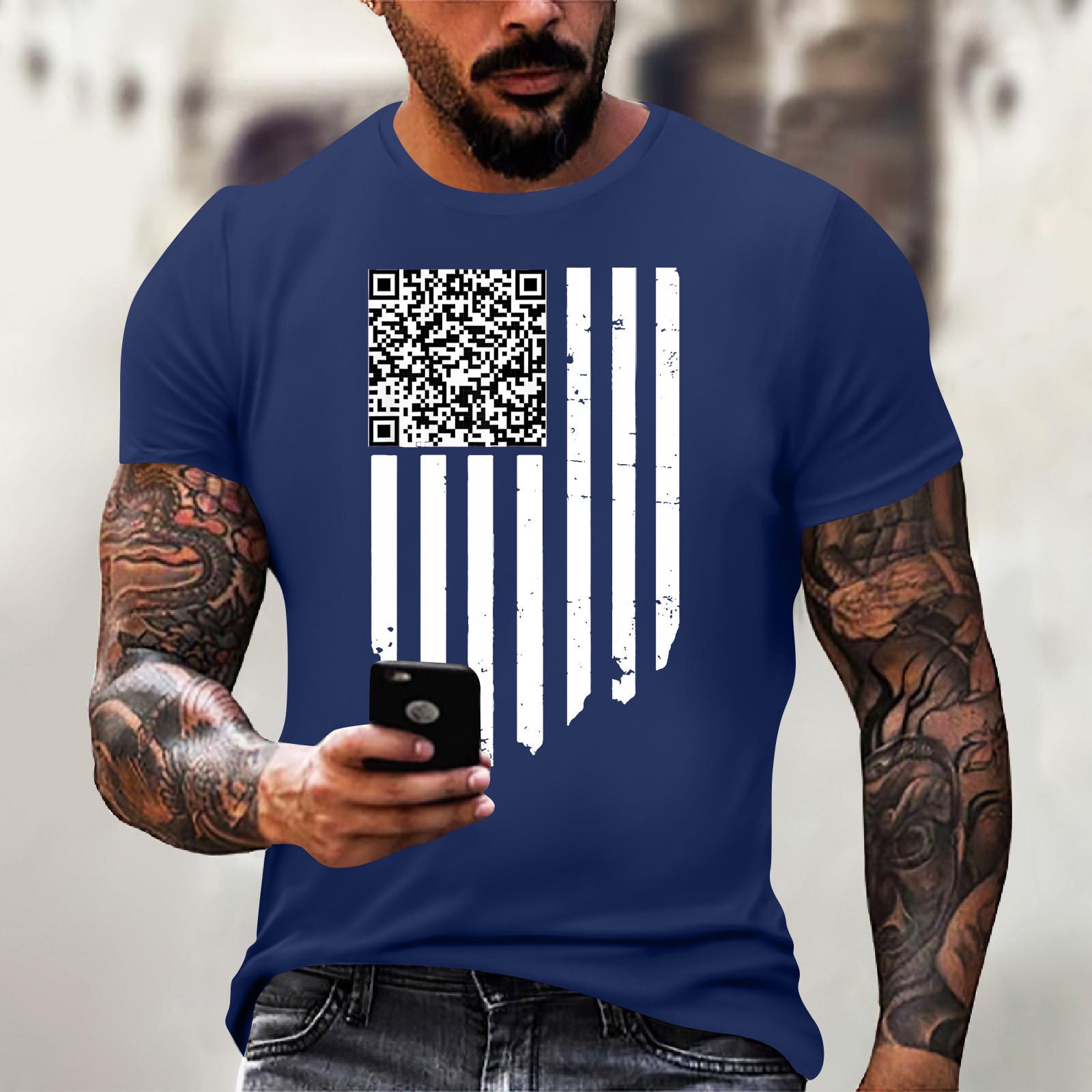 

Мужская модная футболка с геометрическим принтом, повседневная, с круглым вырезом и коротким рукавом XXL