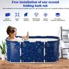 Baignoire Pliante 47", Baignoire Pliante Portable pour Adultes, Baignoire à Trempage pour Bain Chaud et Bain Glacé, Enveloppe Autoportante Pliante