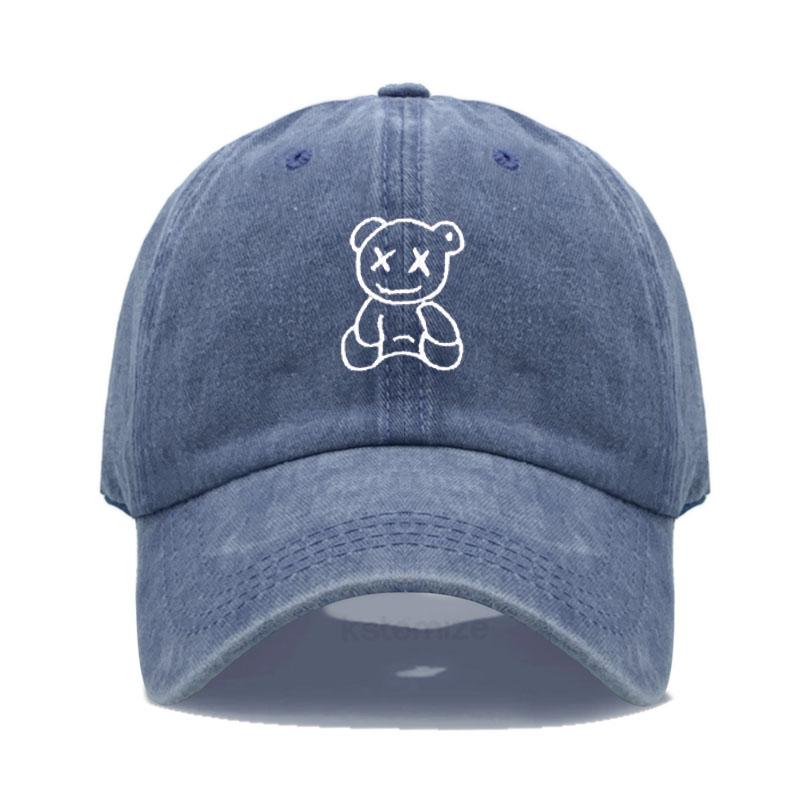 Xx Little Bear Embroidery Baseball Cap For Men Women Washed Cotton Dad Hat Adjustable Unisex Casual Sports Caps