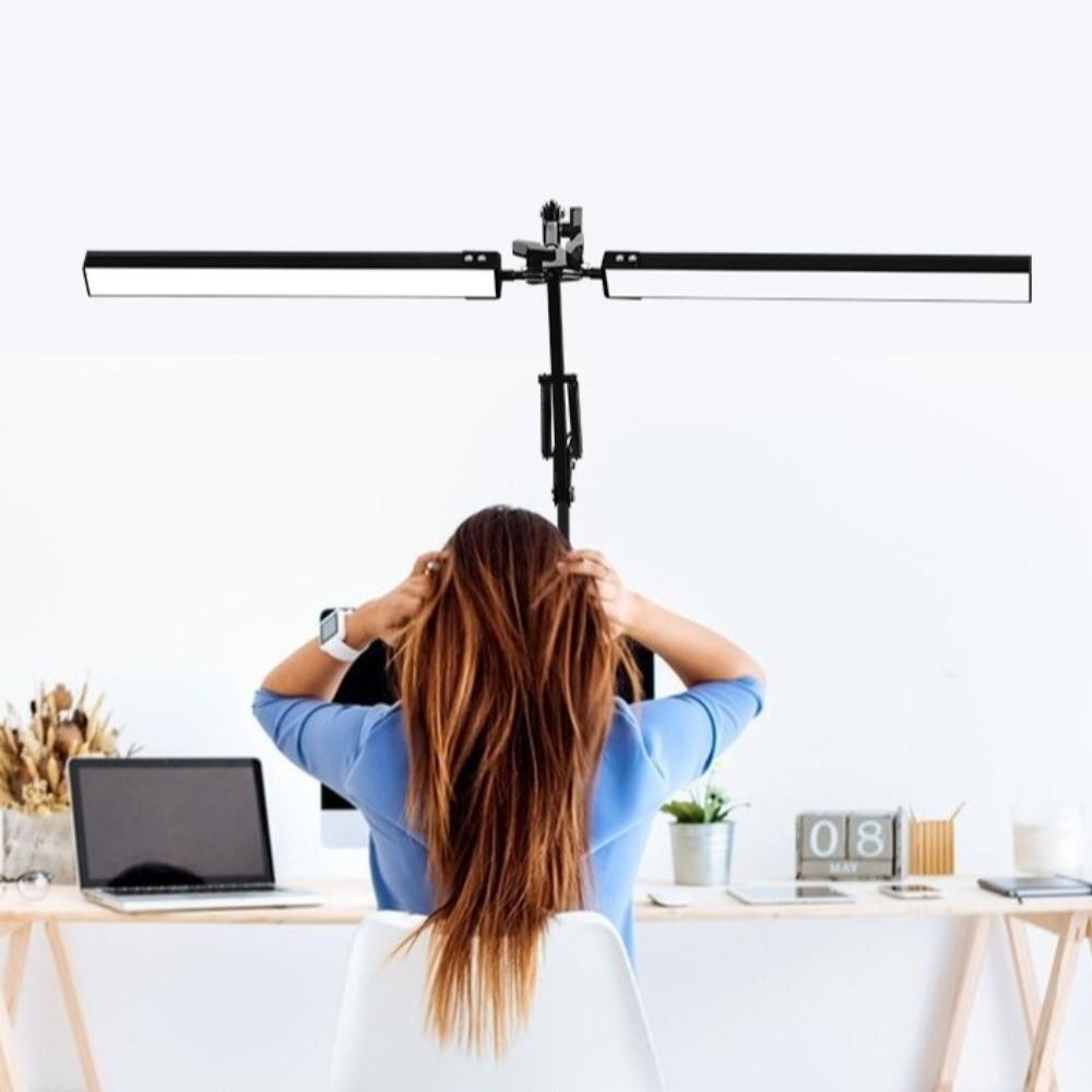 360° Rotation Rocker Arm LED Table Lamp 160LED Adjustable Brightness Double Head Desk Lamp Super Bright Eye-Caring LED Desk Lamp
