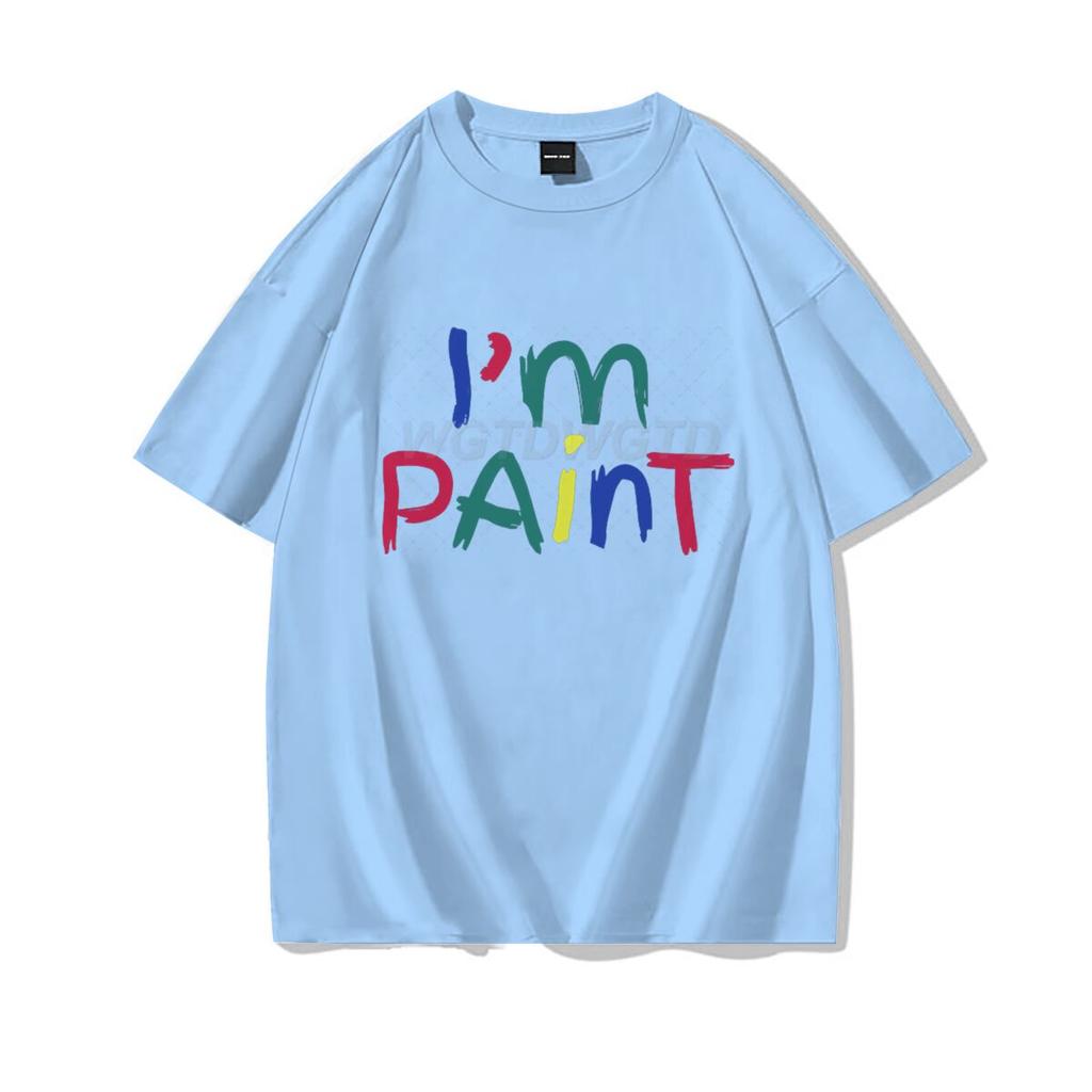 Valentinstag Partner Outfits Ich liebe es, mit den Fingern zu malen Ich bin Farbe T-Shirt Niedliches Herz Bunter Buchstaben Design Partner Shirt