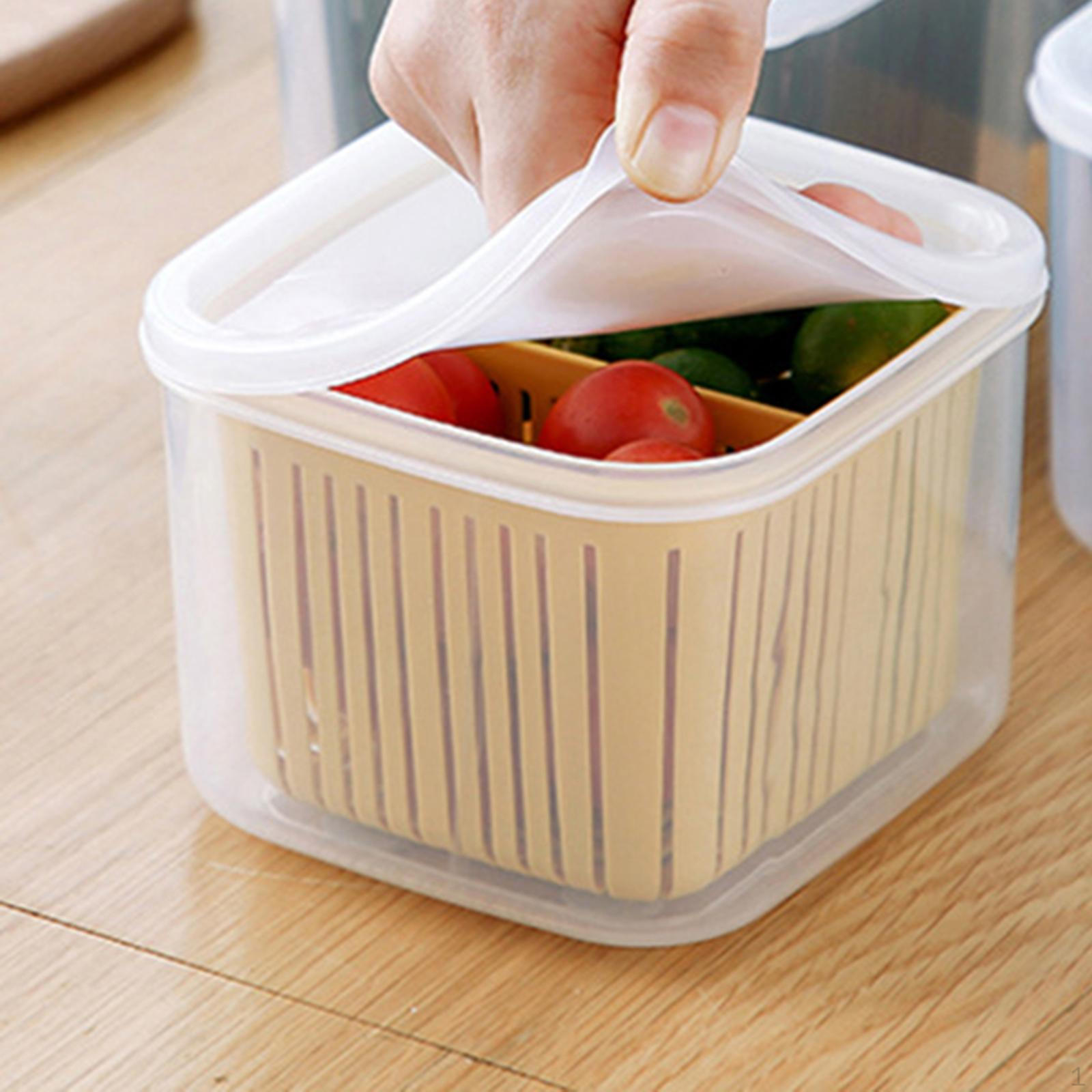 Органайзер для холодильника сливная корзина разделенный контейнер для фруктов морозильная камера для хранения продуктов жёлтый 586₽