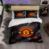 Vzor Manchester United 3dílná sada povlečení Měkký povlak na přikrývku z mikrovlákna s povlaky na polštáře do ložnice