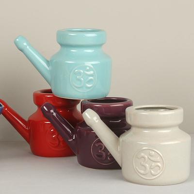 Oală Neti din ceramică de 350 ml oală de curățare a nasului oală rezistentă la scurgeri pentru spălarea nasului bărbați femei