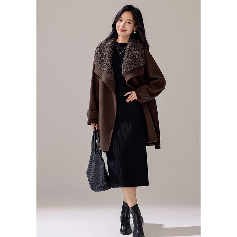VICTORIA&VERA Alpaca-Wool Blend Lapel Overcoat