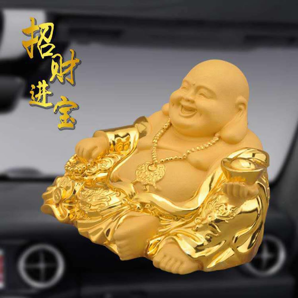One of the Seven Lucky Is a Gold Figurine Designed To Ward Off Bring Good and This Feng Shui Ornament Is Perfect for Entryway Auspicious Car and Tea
