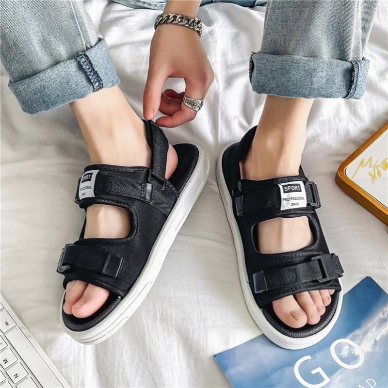 2025 Summer New Sandals Men's Trendy Outer Wear Casual Flat-bottomed Slippers Thick-soled Sports Non-slip Beach Shoes
