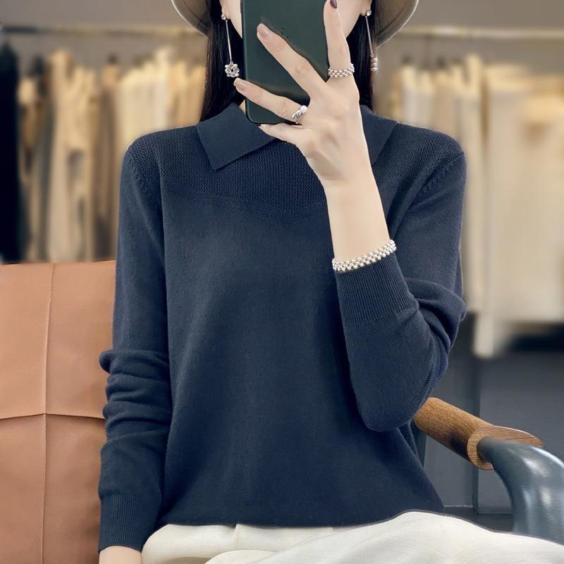 

Женская рубашка-рубашка весна-осень однотонная с длинными рукавами и воротником-куколкой трикотажная рубашка топы XXS