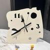 Cream Style Desktop Clock Minimalist Creative Wall Clock Living Room Bedroom Japanese Three-dimensional Art Shape Clock Design Decoration